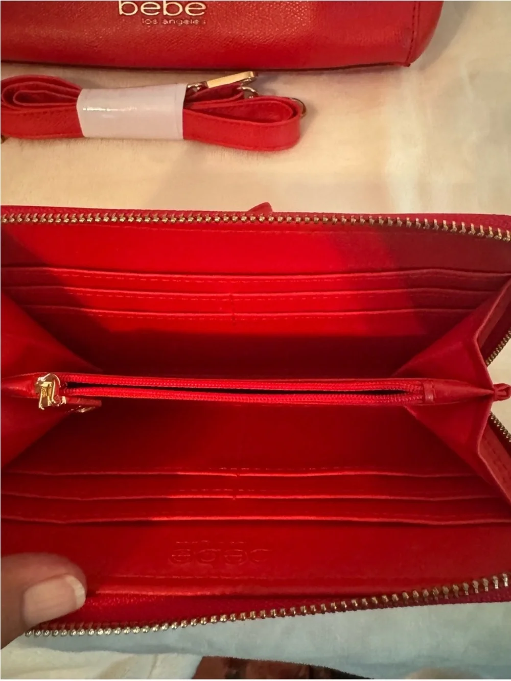 Bebe Evie Satchel Bag w matching wallet/wristlet